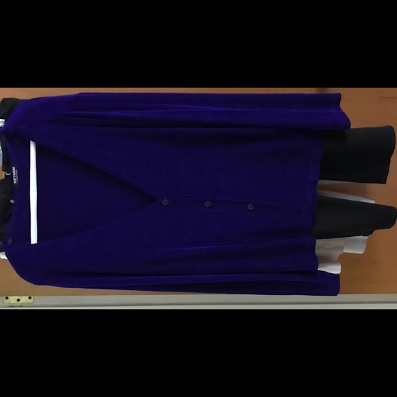 New Purple Softwear by Mark Singer Top Button Down Top/Jacket size XL Maternity - Picture 13 of 13